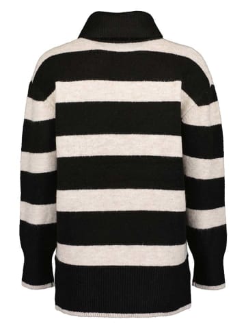 Blue Seven Rollkragenpullover in Schwarz/ Creme