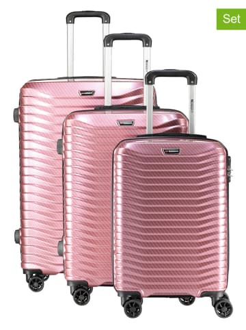 Geographical Norway 3tlg. Hardcase-Trolleyset "Sea" in Rosa