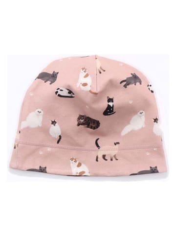 Walkiddy Wende-Beanie in Rosa/ Hellbraun