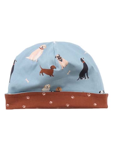 Walkiddy Wende-Beanie in Hellblau/ Hellbraun