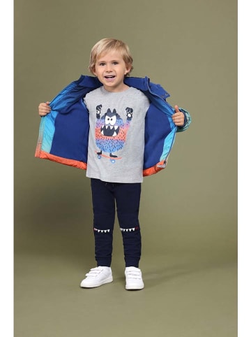 Blue Seven Doorgestikte jas blauw/oranje