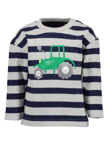 Blue Seven Longsleeve in Schwarz/ Grau
