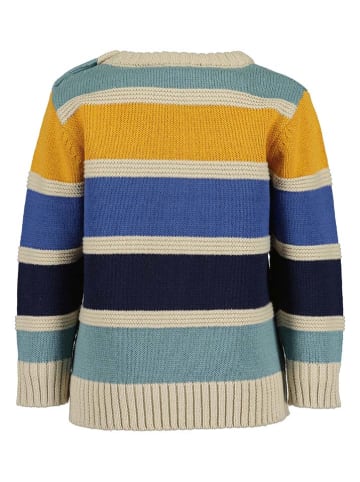 Blue Seven Pullover in Blau/ Beige/ Gelb