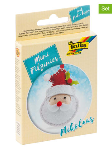 folia PAPER 14tlg. Bastelset "Mini Filzinies Weihnachtmann" - ab 8 Jahren