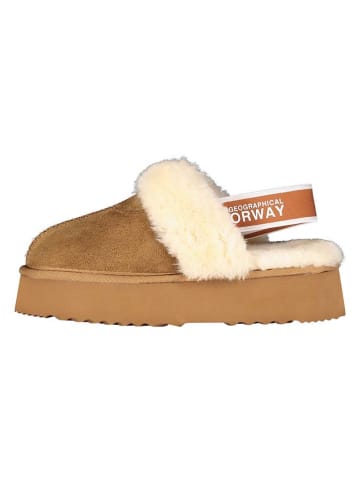 Geographical Norway Pantoffels "Oscara" lichtbruin