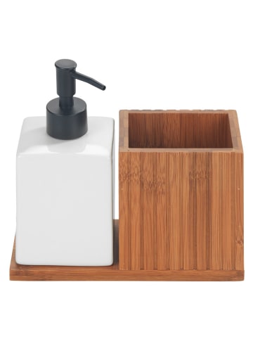 Wenko Spülbecken-Organizer in Hellbraun/ Weiß - (B)18,5 x (H)17 x (T)8,5 cm