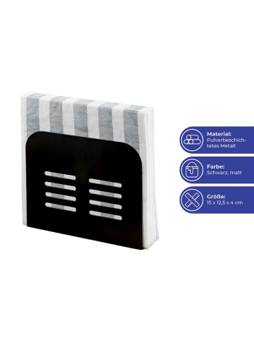 Wenko Servethouder "Maximex" zwart - (B)15 x (H)12,5 x (D)4 cm
