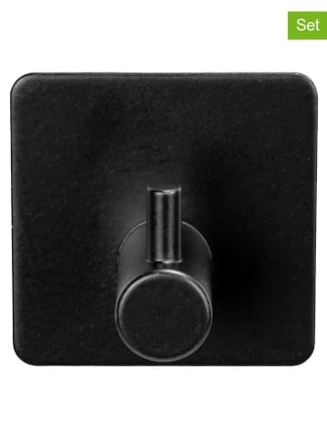Wenko 3-delige set: wandhaken zwart - (B)6,5 x (H)12 x (D)9 cm