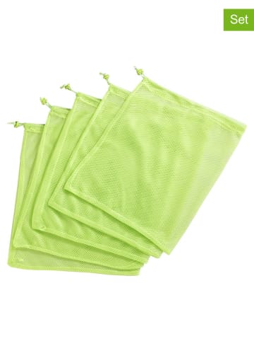 Wenko 5er-Set: Obst- & Gemüsebeutel in Grün - (L)35 x (B)30 cm