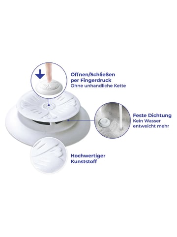 Wenko 2-delige set: aftappluggen wit - (H)2,3 x Ø 6,5 cm