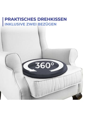 Wenko Drehkissen in Schwarz/ Weiß - Ø 38,5 cm