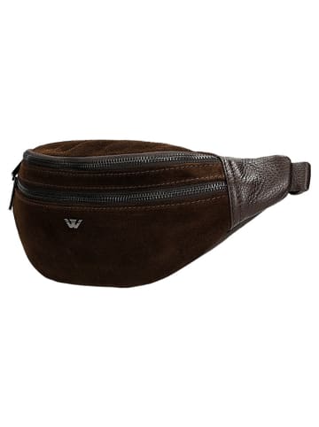 Wojas Leder-Gürteltasche in Dunkelbraun - (B)23 x (H)13 x (T)7 cm