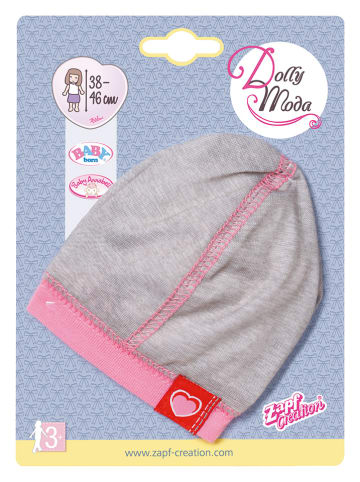 Dolly Moda Omkeerbare poppenmuts "Dolly Moda" grijs - vanaf 3 jaar