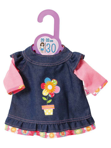 Dolly Moda Ubranko "Dolly Jeans Dress" w kolorze granatowym dla lalek - 12 m+