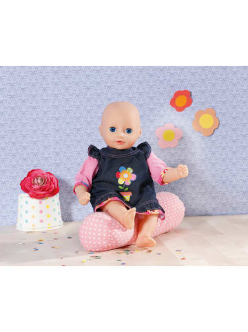 Dolly Moda Ubranko "Dolly Jeans Dress" w kolorze granatowym dla lalek - 12 m+