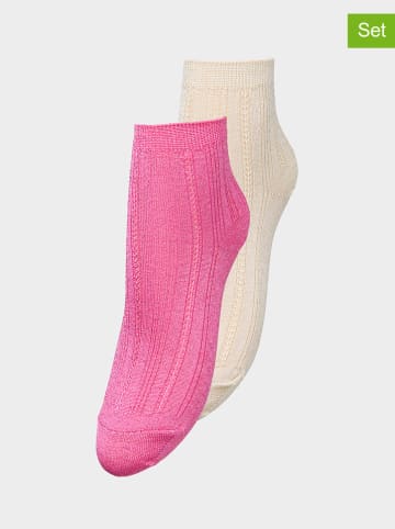Becksöndergaard 2er-Set: Socken "Glitter Dollie" in Pink/ Creme