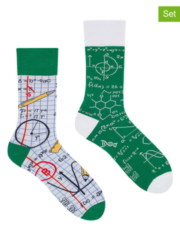 Spox Sox 2er-Set: Socken in Weiß/ Grün