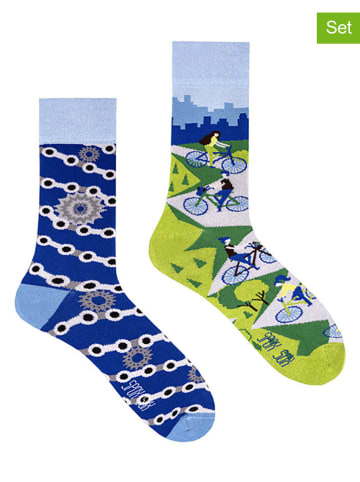Spox Sox 2er-Set: Socken in Blau/ Grün