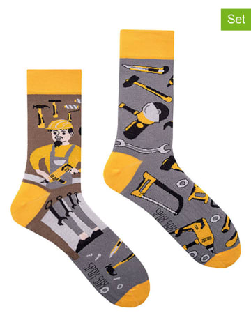 Spox Sox 2er-Set: Socken in Gelb/ Grau