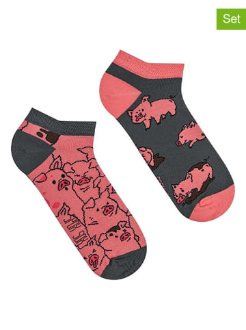 Spox Sox 2er-Set: Socken in Rosa/ Grau