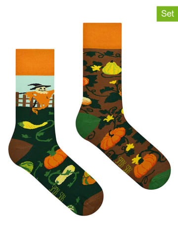 Spox Sox 2er-Set: Socken in Orange/ Braun
