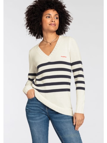 Kangaroos Pullover in Weiß/ Dunkelblau