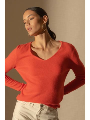 Perfect Cashmere Kaszmirowy sweter "Shannon" w kolorze pomarańczowym