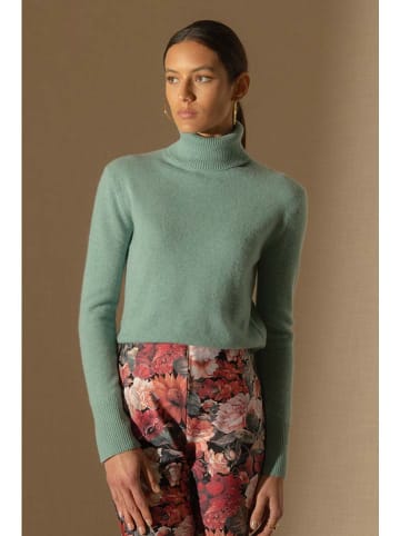Perfect Cashmere Kaschmir-Rollkragenpullover "Tracy" in Grün