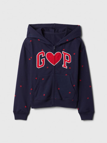 GAP Sweatjacke in Dunkelblau/ Rot