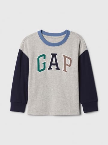 GAP Longsleeve in Grau/ Dunkelblau