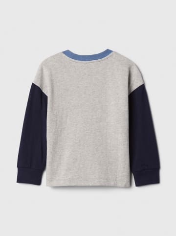 GAP Longsleeve in Grau/ Dunkelblau