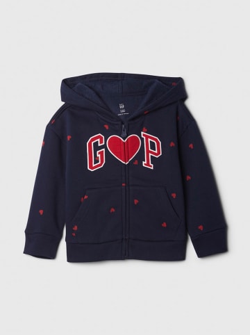 GAP Sweatjacke in Dunkelblau/ Rot