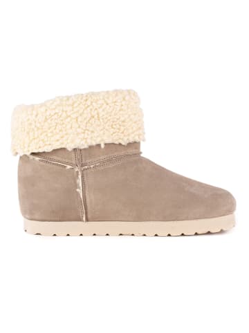 billowy Leren winterboots beige