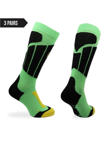 Norfolk 3er-Set: Ski-/ Snowboardsocken in Grau/ Grün