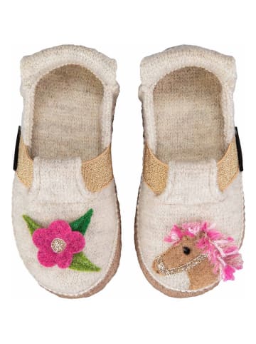 NANGA Hausschuhe "Little Horse" in Beige/ Pink