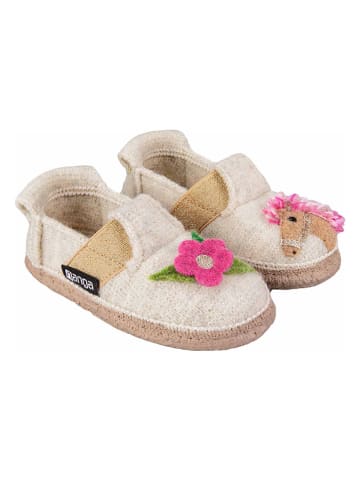 NANGA Hausschuhe "Little Horse" in Beige/ Pink