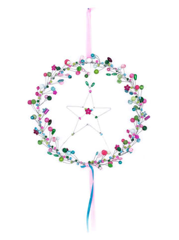 Overbeck and Friends Dekohänger "Aurora" in Rosa/ Grün/ Blau - Ø 18 cm
