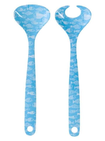 Overbeck and Friends Salatbesteck "Crazy Fish" in Hellblau - (L)26,5 cm