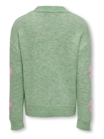 KIDS ONLY Sweter "Naja" w kolorze zielono-jasnoróżowym