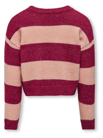 KIDS ONLY Sweter "Talio" w kolorze beżowo-czerwonym
