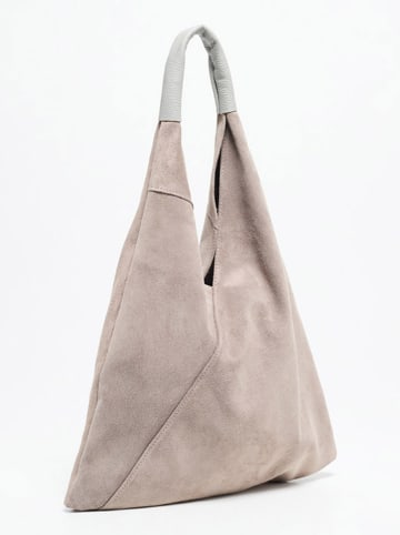Abaco Skórzany shopper bag "Deni" w kolorze beżowym - 40 x 47 cm