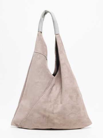 Abaco Skórzany shopper bag "Deni" w kolorze beżowym - 40 x 47 cm
