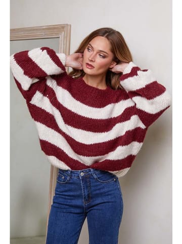Joséfine Pullover "Doyna" in Rot/ Weiß