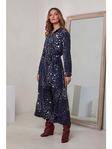 Joséfine Jurk "Valhala" donkerblauw/wit