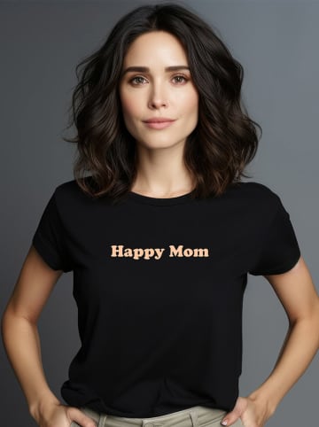 WOOOP Koszulka "Happy Mom" w kolorze czarnym