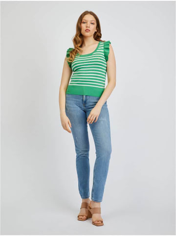 orsay Koszulka w kolorze zielono-białym