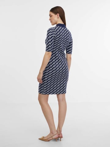 orsay Gebreide jurk donkerblauw/wit
