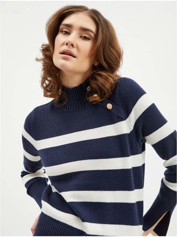 orsay Pullover in Dunkelblau/ Weiß