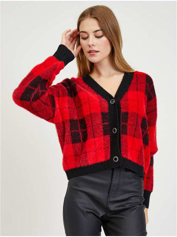 orsay Cardigan in Rot/ Schwarz