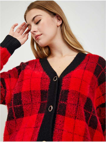 orsay Cardigan in Rot/ Schwarz